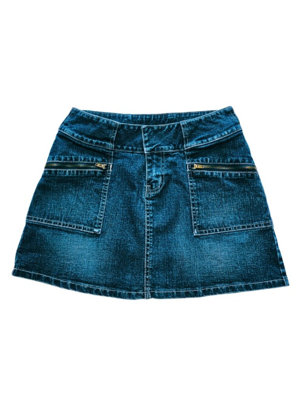 Vintage Women's Bluenotes Stretch Dark Blue Jean Skirt (Size 7) (EUC)